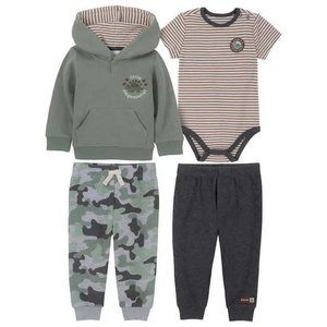 NWT Kid's Headquarters Infant 4-piece Set, Green Dinosaur 3 Mos
